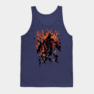 Burning Man Figure In Flames Tank Top